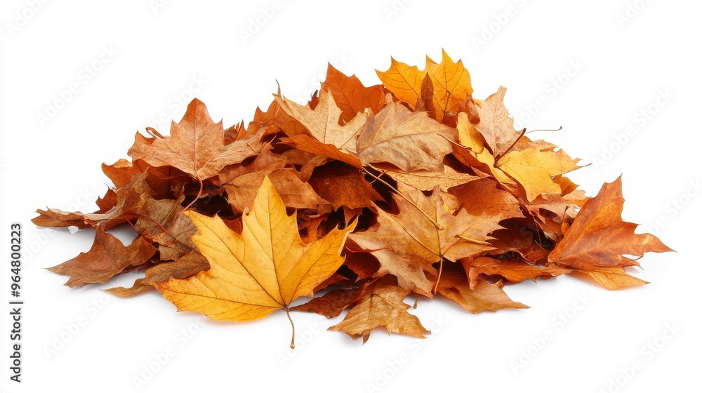 Pile of autumn fall colorful leaves isolated on white background Pile of autumn fall colorful leaves isolated on white background