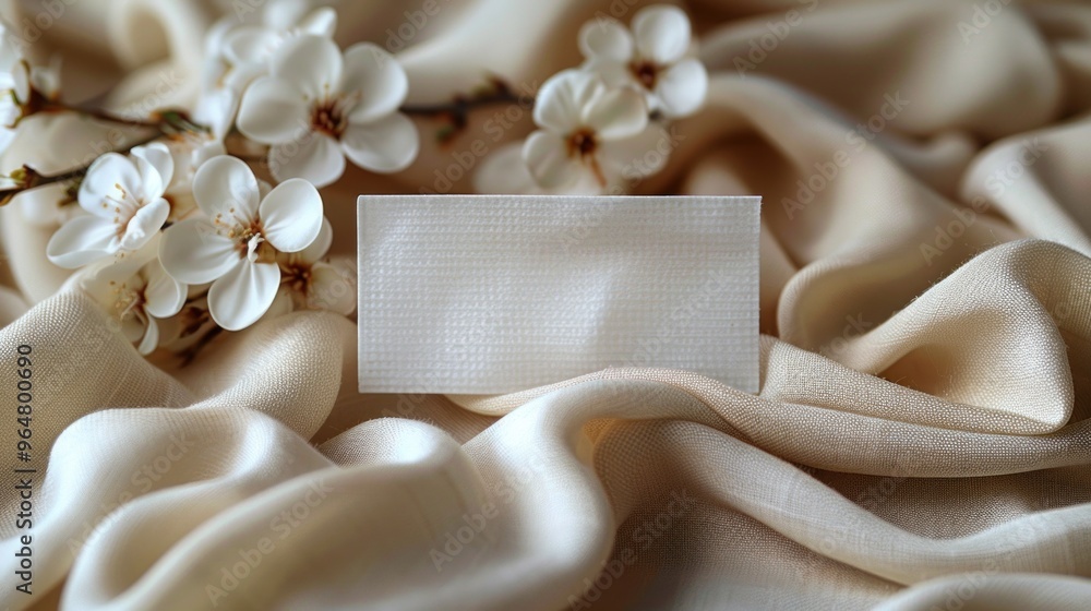 White blank laundry care label on textured shirt fabric background White blank laundry care label on textured shirt fabric background