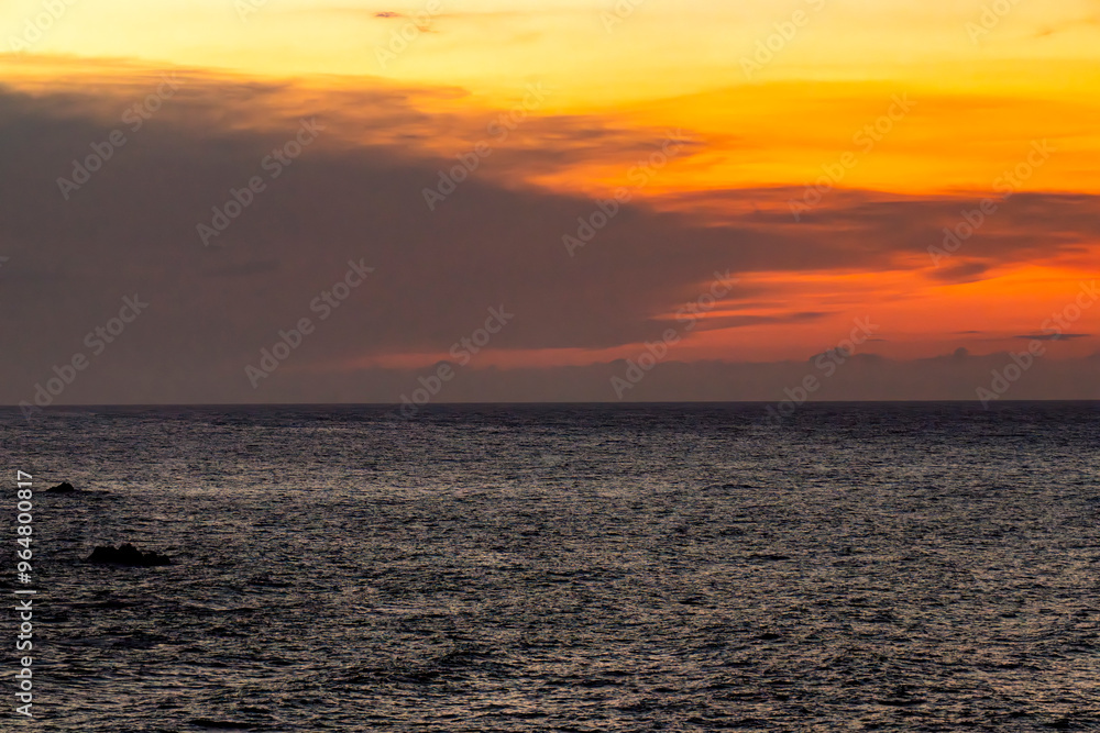Travel themes: Beautiful and colorful sunrise at the Caribbean beach