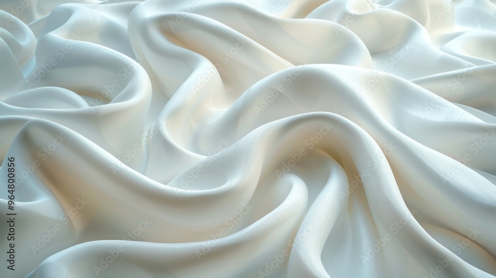 Obraz premium White bedding sheet fabric with abstract wrinkles