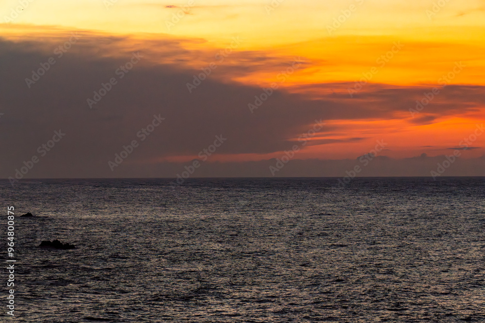 Travel themes: Beautiful and colorful sunrise at the Caribbean beach