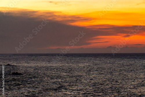 Obraz na płótnie Travel themes: Beautiful and colorful sunrise at the Caribbean beach w salonie