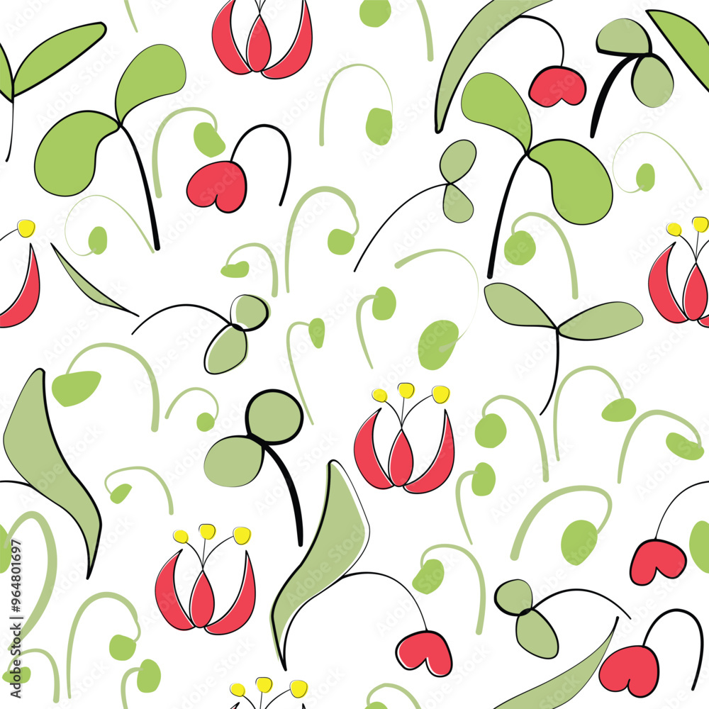 Seamless patterns with doodle flower ornament Seamless patterns with doodle flower ornament