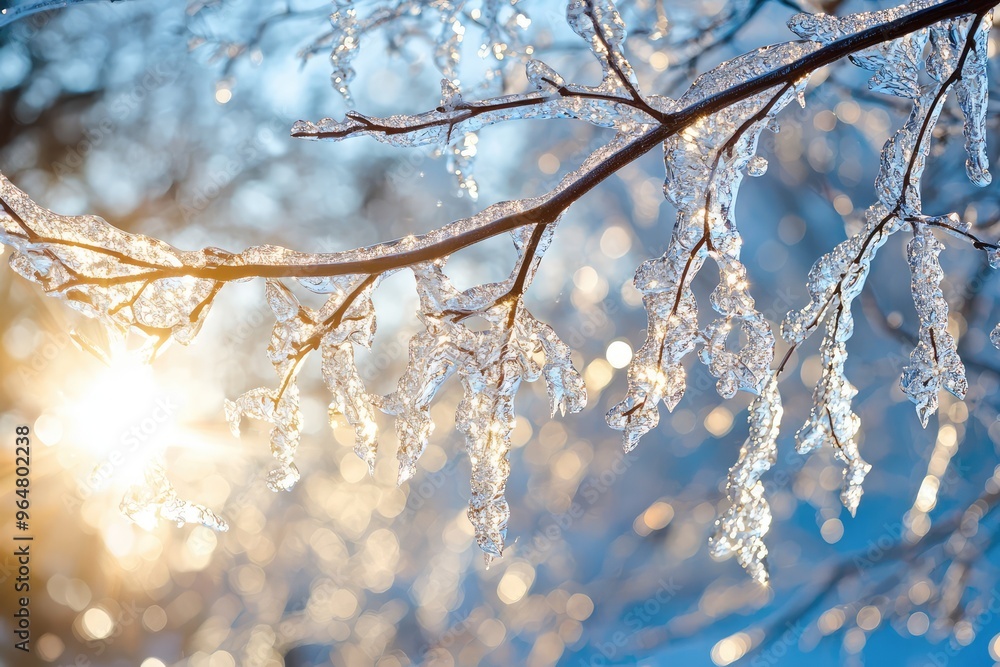 Sunlight Through Ice-Coated Branches: A Winter's Daydream Sunlight Through Ice-Coated Branches: A Winter's Daydream