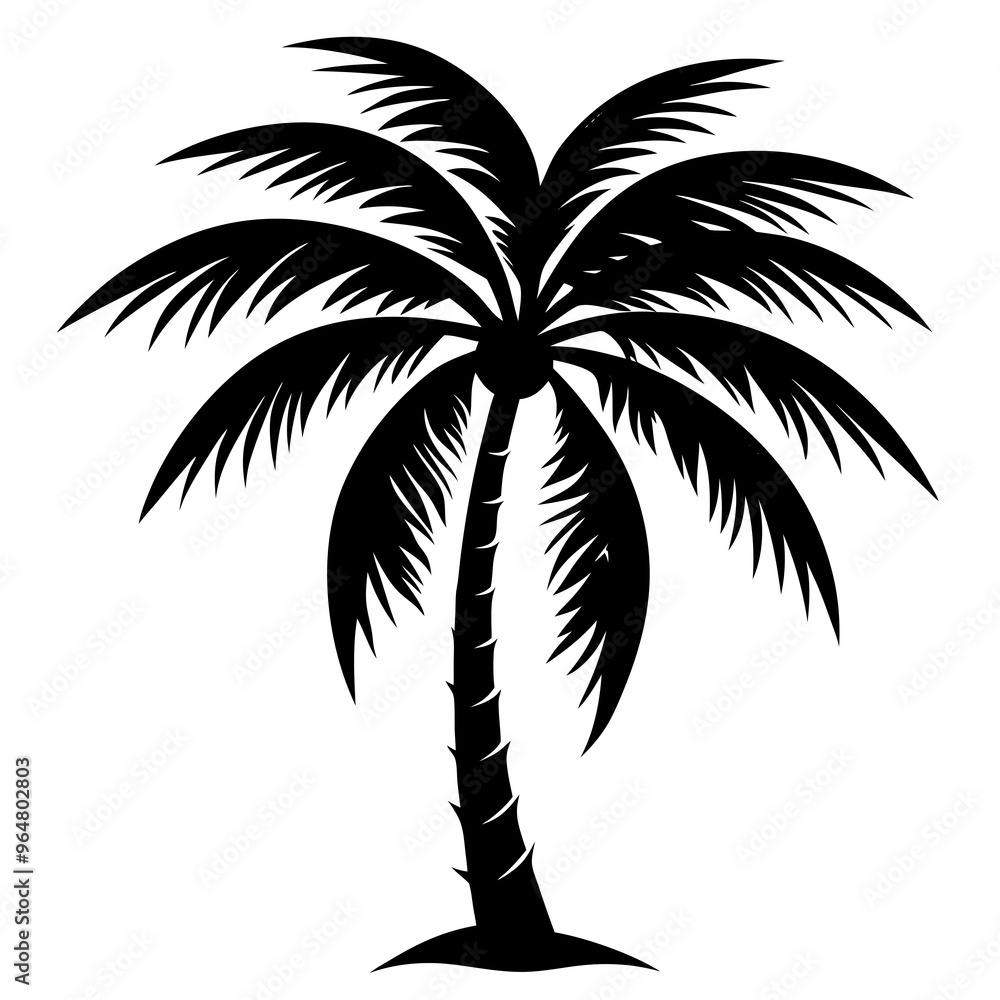 Coconut Tree Silhouette Vector Art Coconut Tree Silhouette Vector Art