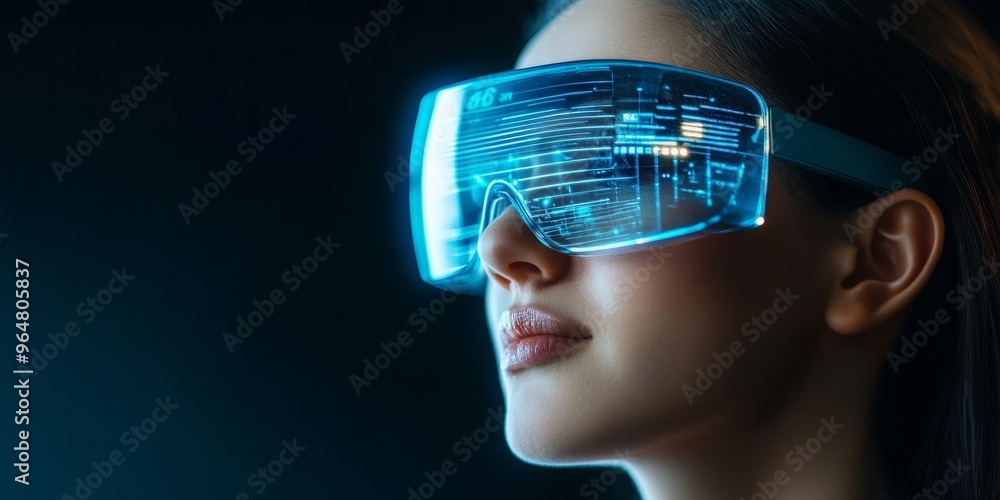 Blue Digital Interface and Numbers Representing the VR Glasses’ Role in Guiding Users to Knowledge Blue Digital Interface and Numbers Representing the VR Glasses’ Role in Guiding Users to Knowledge