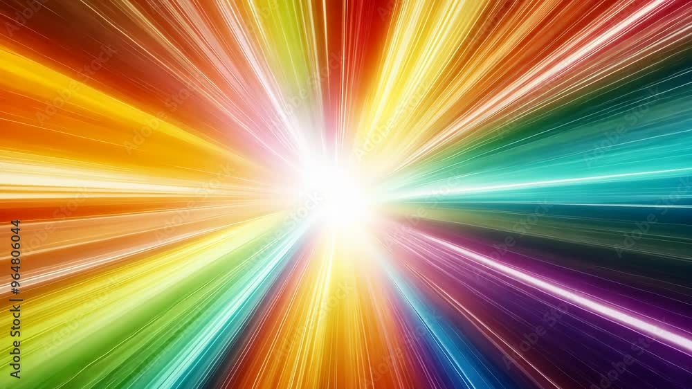 Colorful light burst with radiant beams, abstract Colorful light burst with radiant beams, abstract