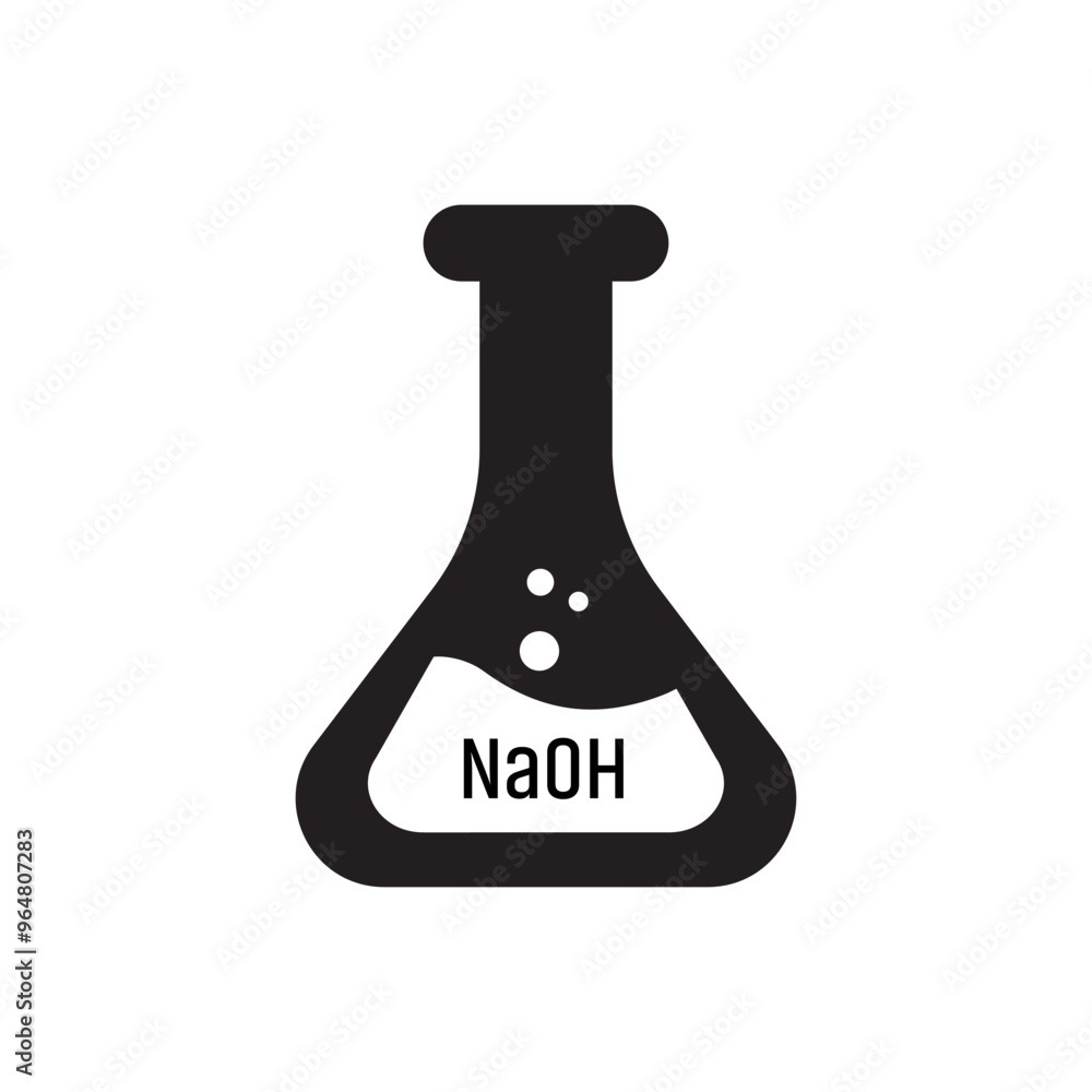 Laboratory glass with NaOH Laboratory glass with NaOH