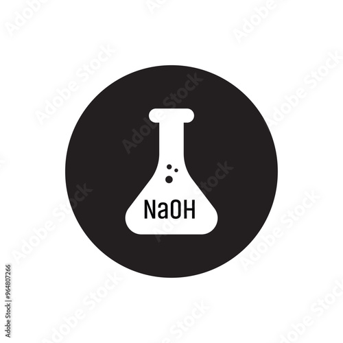 Laboratory glass with NaOH