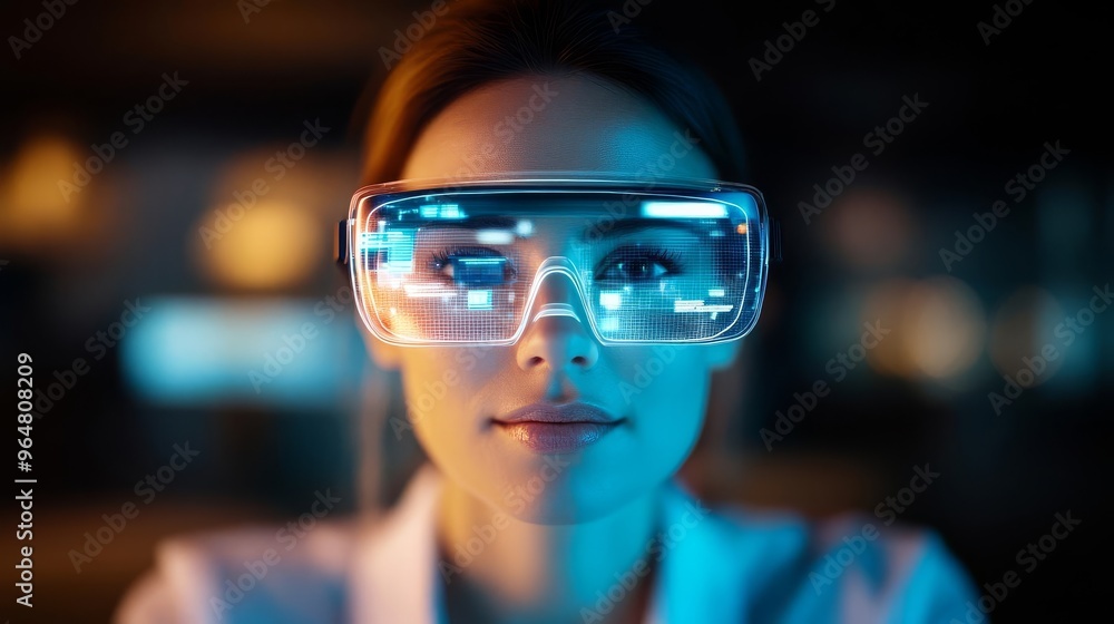 Holographic office assistant, virtual task management, futuristic work environment Holographic office assistant, virtual task management, futuristic work environment