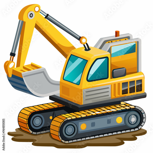 Excavator art vector