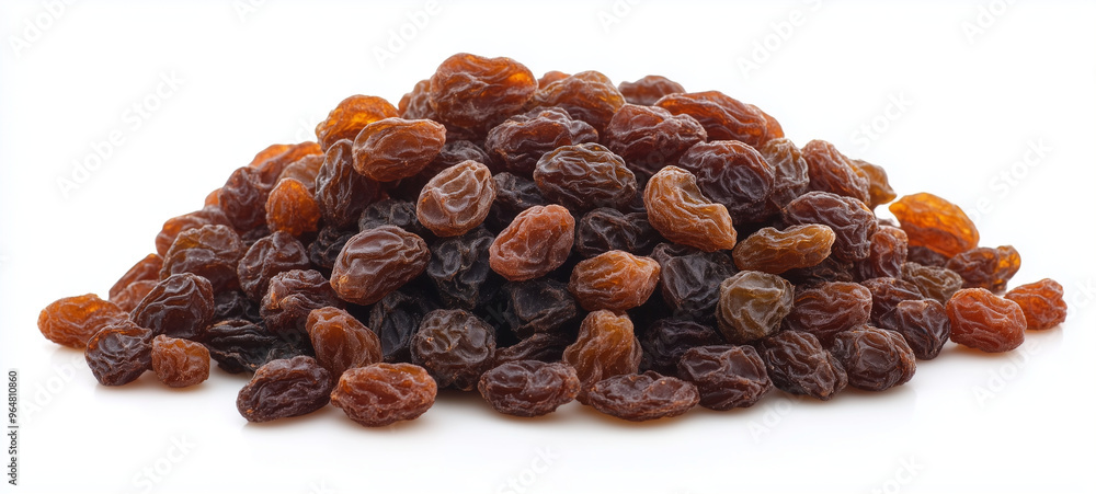 Fototapeta premium Tasty raisins on a white background