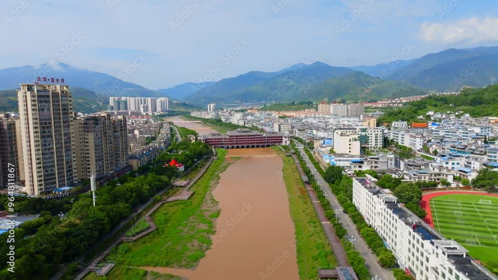 4K real shot of the beautiful scenery along the Nanding River in Yun County, Yunnan 4K real shot of the beautiful scenery along the Nanding River in Yun County, Yunnan