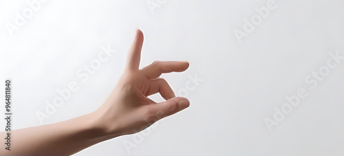 hand making snapping gesture front white background