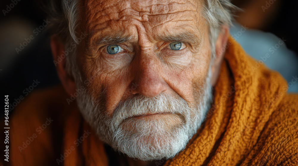 Close-up of elderly man’s serious, thoughtful face with deep wrinkles and intense gaze. Aging, wisdom, life experience, emotional and reflective portrait of a senior in deep thought Close-up of elderly man’s serious, thoughtful face with deep wrinkles and intense gaze. Aging, wisdom, life experience, emotional and reflective portrait of a senior in deep thought