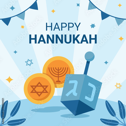 vector happy hanukkah horizontal banner