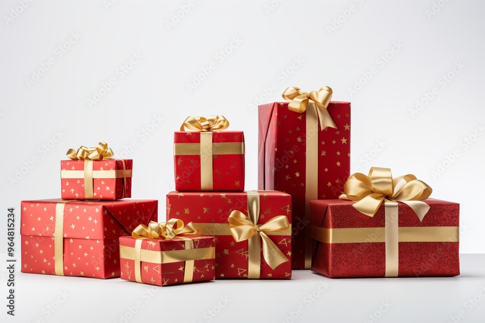 Different Christmas gift boxes on white background Different Christmas gift boxes on white background