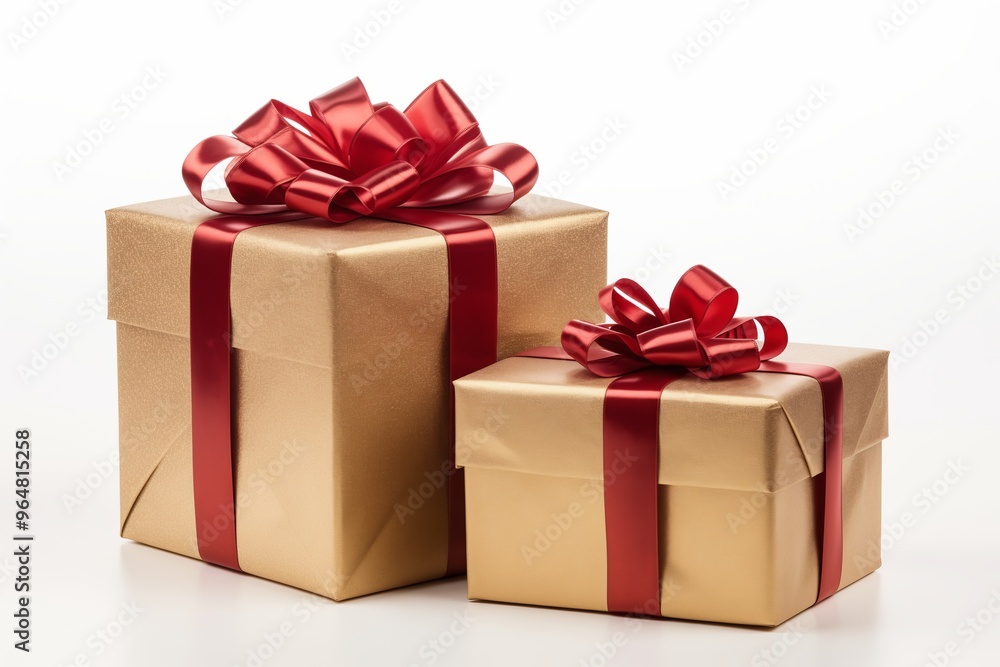 Obraz premium Different Christmas gift boxes on white background