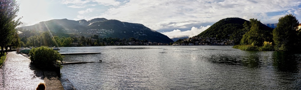 Panoramic picture of Ponte Tresa on Lake Lugano. Panoramic picture of Ponte Tresa on Lake Lugano.