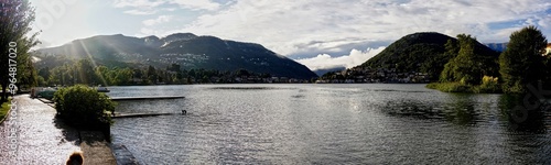 Wallpaper Mural Panoramic picture of Ponte Tresa on Lake Lugano. Torontodigital.ca