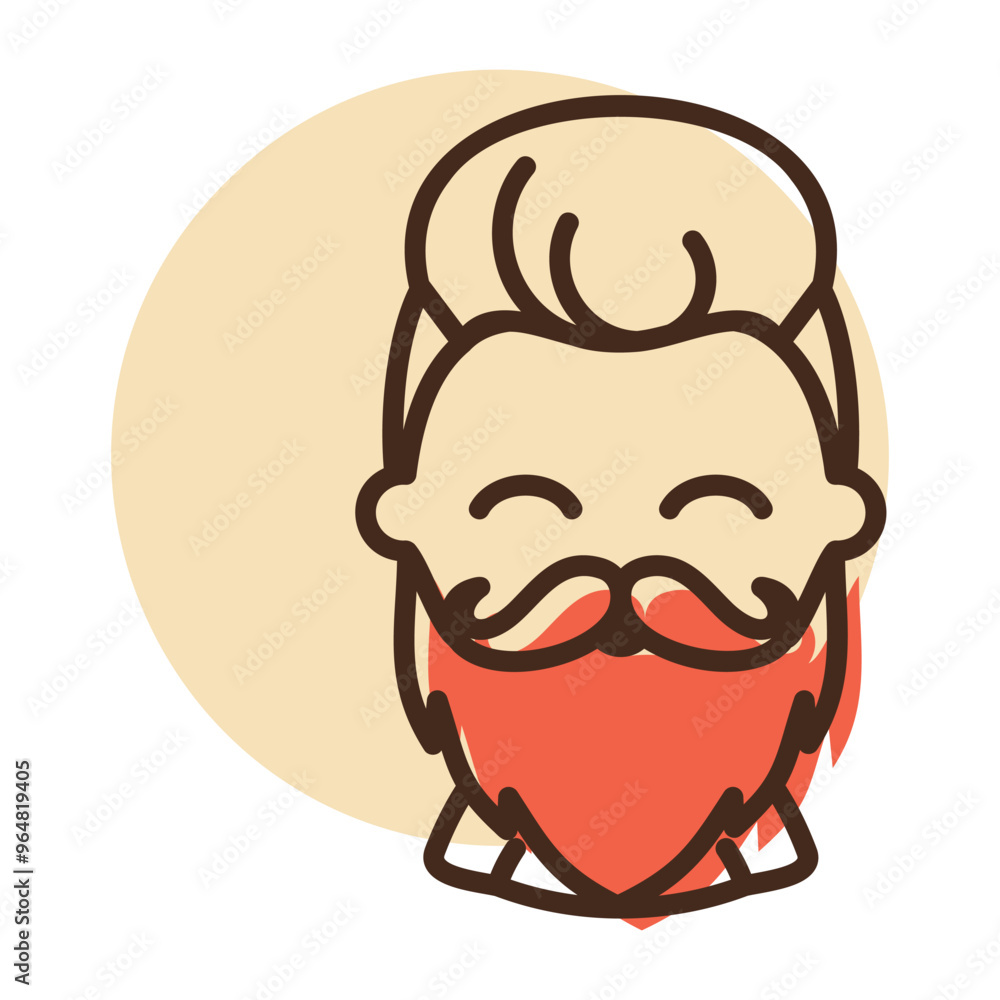 Bearded man's face vector icon. Hipster character Bearded man's face vector icon. Hipster character