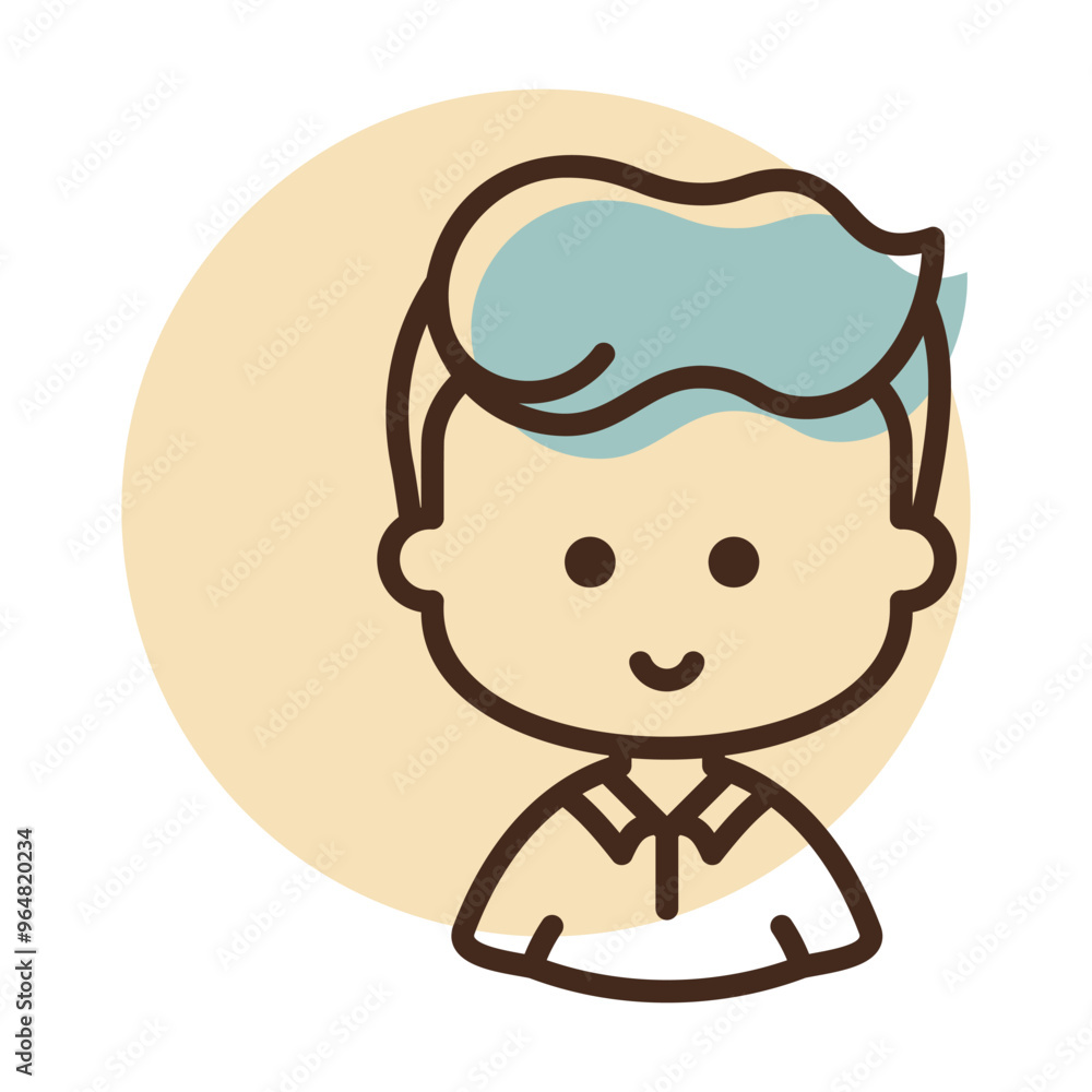 Man boy character face avatar vector icon Man boy character face avatar vector icon