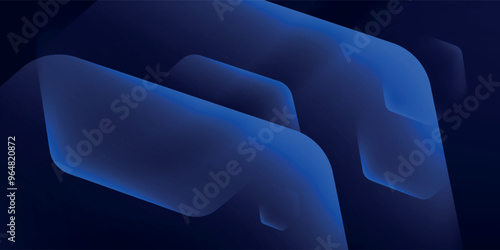 Hexagon geometric blue white color neon light pattern technology dark background. Abstract graphic design digital block chain and science concept.