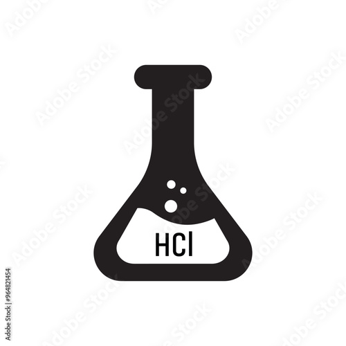 Laboratory glass with HCl