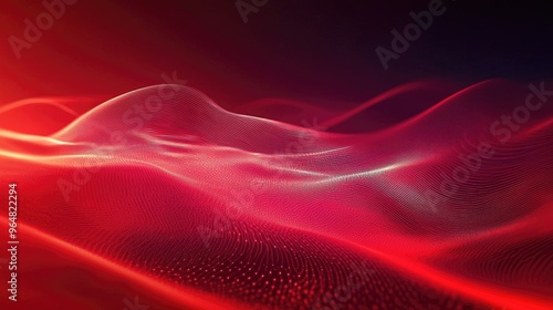 Vibrant Red Abstract Background with Smooth Curves and Elegant Design