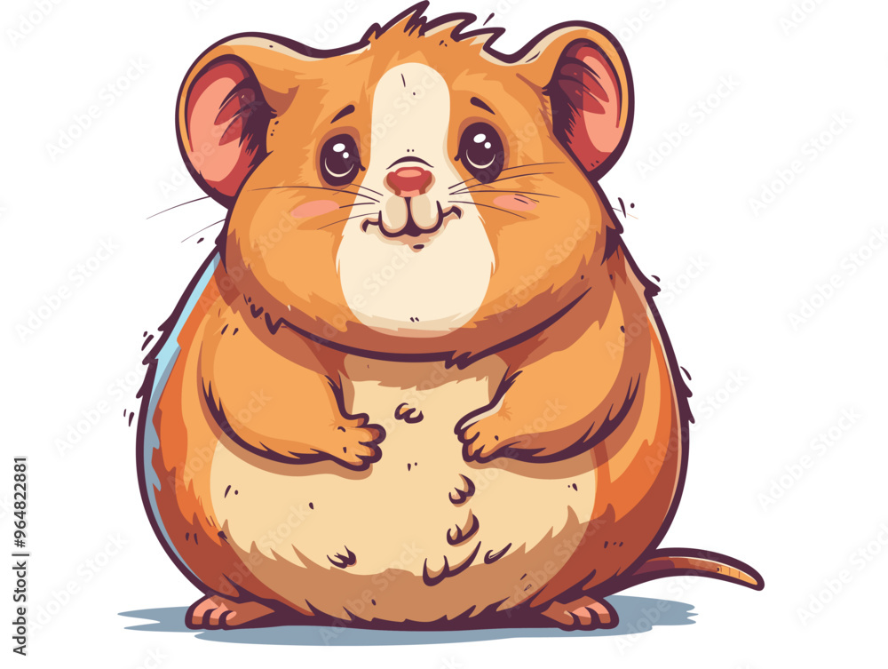 A cute cartoon hamster Vector illustration on white background A cute cartoon hamster Vector illustration on white background