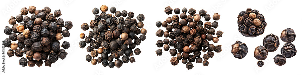 Black Pepper - Bold and pungent spice Isolated on Clear White Background Highly Detailed Black Pepper - Bold and pungent spice Isolated on Clear White Background Highly Detailed