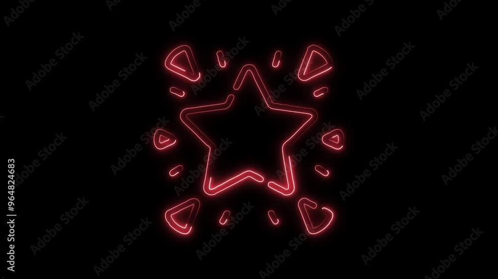 Glowing neon line Excellence icon isolated on black background. HD Video motion graphic animation Glowing neon line Excellence icon isolated on black background. HD Video motion graphic animation