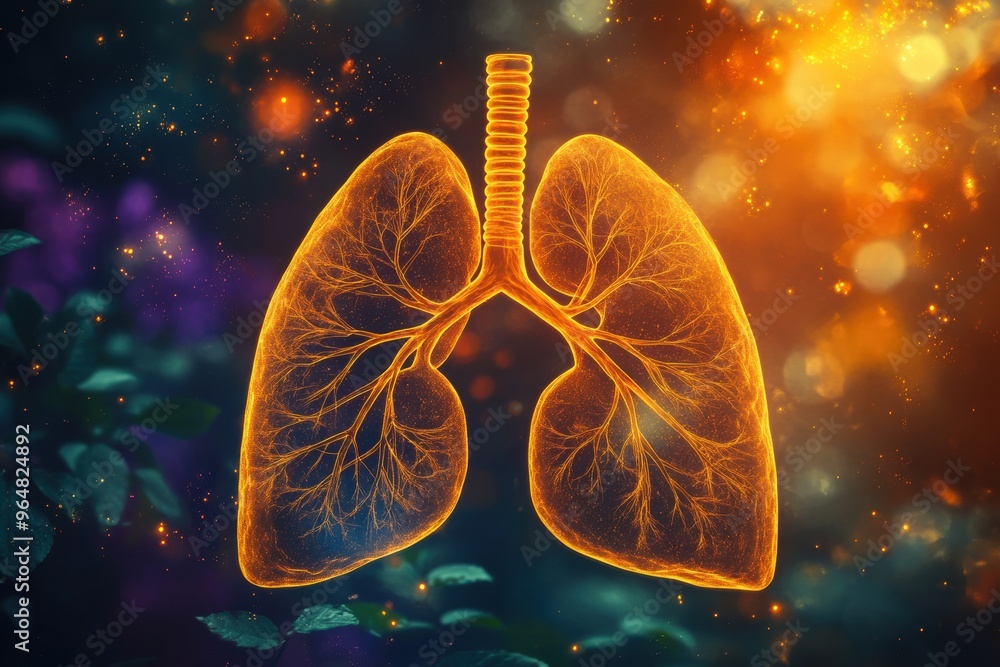 Clean Illustration of Lungs Highlighting Cancerous Cells Clean Illustration of Lungs Highlighting Cancerous Cells