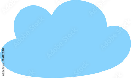 Hand drawn cloud in kids drawing style clip art