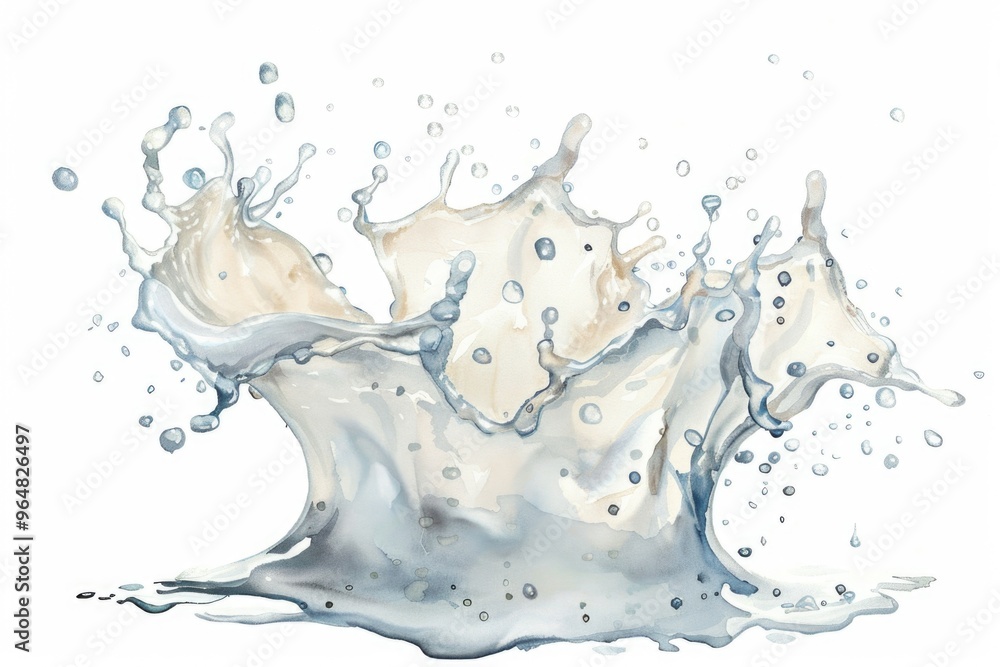 A small amount of water splashes onto a white surface, creating a ripple effect A small amount of water splashes onto a white surface, creating a ripple effect