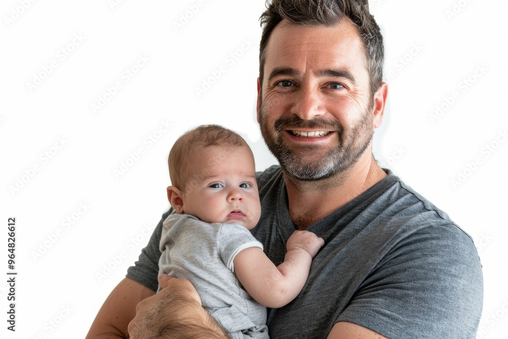 A man cradling a baby in his arms A man cradling a baby in his arms