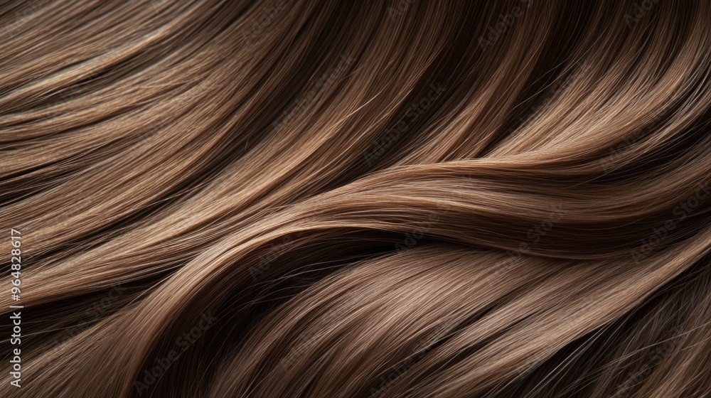 Fototapeta premium Close-up of Wavy Brown Hair