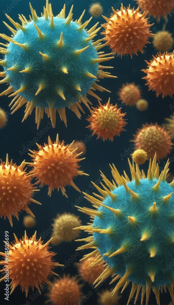 Microscopic bluegreen algae swarm Microscopic bluegreen algae swarm