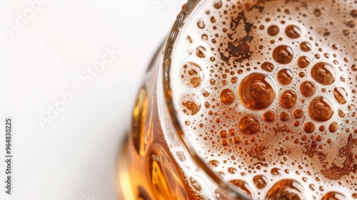 Refreshing Close-Up of a Brimming Beer Mug with Bubbles