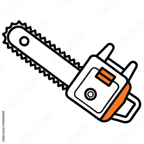 Chainsaw Icon Vector Illustration Material. chainsaw vector icon style clipart.