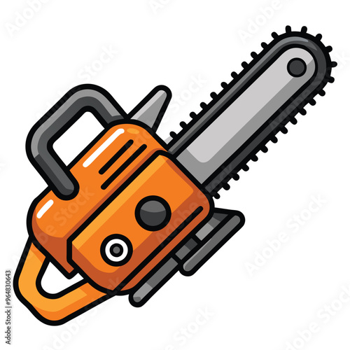 Chainsaw Icon Vector Illustration Material. chainsaw vector icon style clipart.