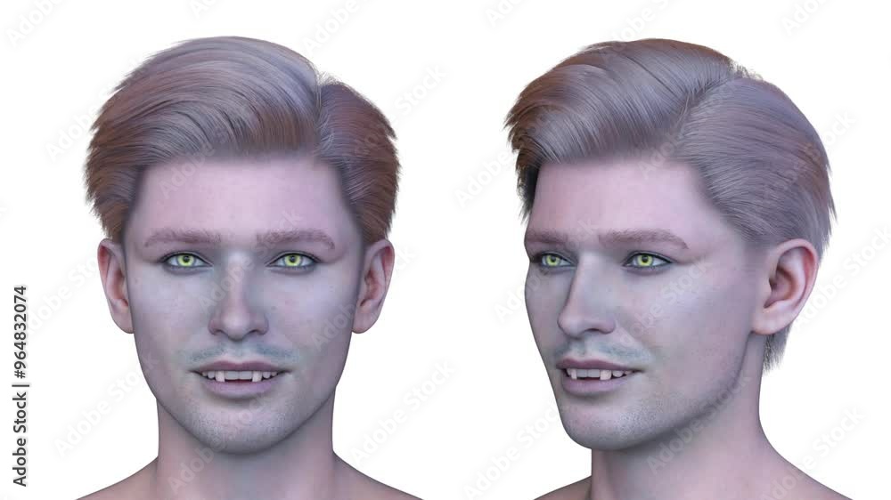 男性ヴァンパイアの顔クローズアップ 3DCGレンダリング 男性ヴァンパイアの顔クローズアップ 3DCGレンダリング