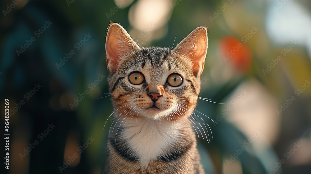 An adorable cat poses for the camera. An adorable cat poses for the camera.