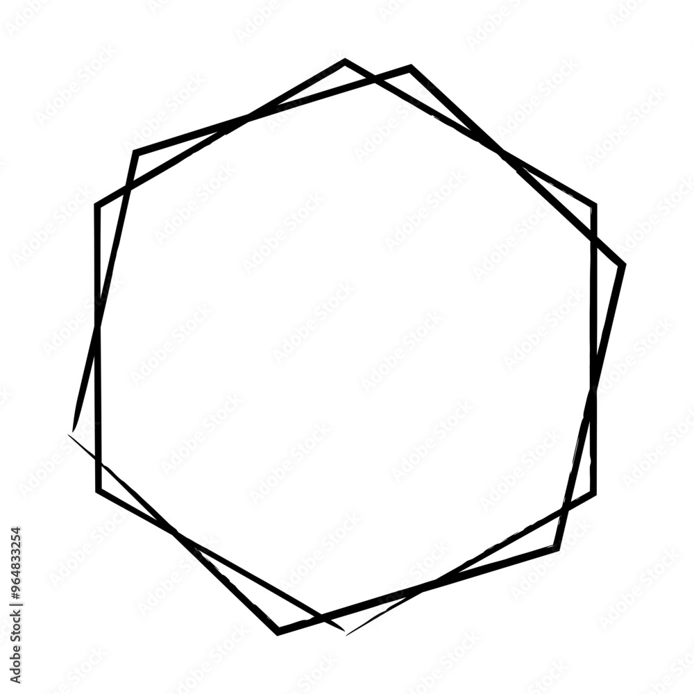 Hexagon grunge texture element frame border shape icon for decorative vintage doodle for design in vector illustration Hexagon grunge texture element frame border shape icon for decorative vintage doodle for design in vector illustration