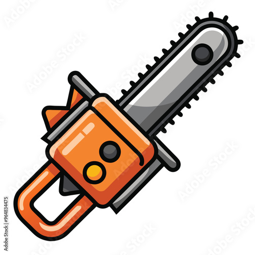 Chainsaw Icon Vector Illustration Material. chainsaw vector icon style clipart.