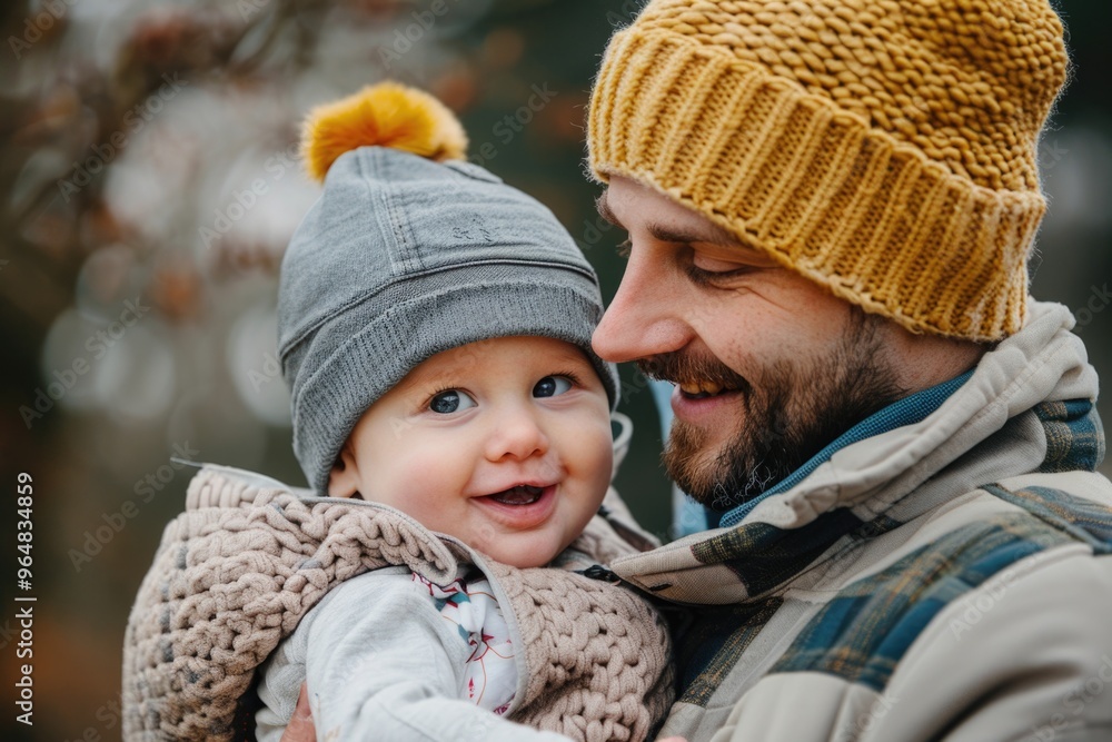 A father cradling an infant in his arms, a moment of intimacy and love A father cradling an infant in his arms, a moment of intimacy and love
