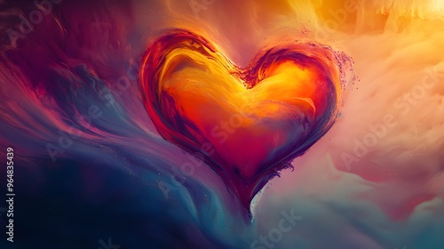 Abstract Heart with Swirling Colors photo