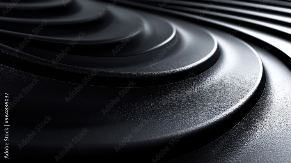 Abstract black layered shapes, glossy texture and shadows Abstract black layered shapes, glossy texture and shadows