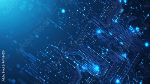 Wallpaper Mural Abstract Blue Circuit Board Background Torontodigital.ca