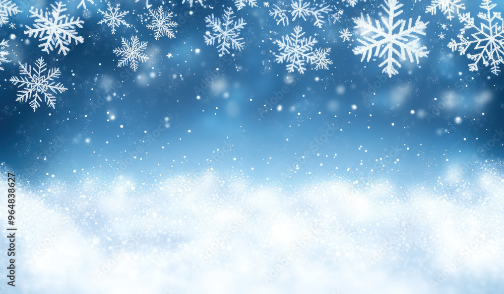 Christmas blue background with snow.
Christmas blue background with snow.